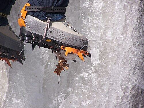 Crampons on ice